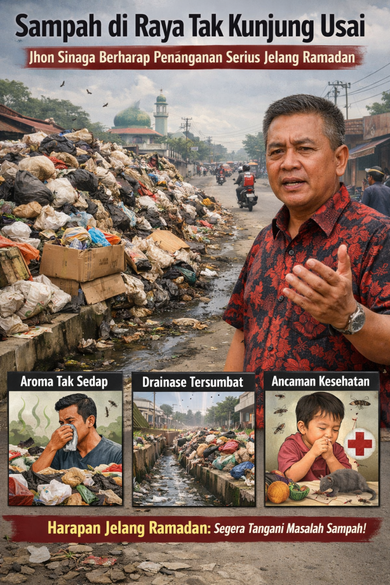 RAYA – Masalah tumpukan sampah di kawasan Raya hingga kini masih menjadi keluhan utama warga dan pengguna jalan. Meski sudah berlangsung cukup lama, penanganan limbah rumah tangga ini dinilai belum menyentuh solusi permanen, sehingga pemandangan kumuh dan aroma tidak sedap masih terus menghantui wilayah tersebut