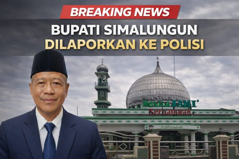 SIMALUNGUN – Suhu politik dan hukum di Kabupaten Simalungun mendadak mendidih. Orang nomor satu di pemerintahan kabupaten tersebut resmi dilaporkan ke Polres Simalungun atas dugaan tindak pidana penipuan terkait pembebasan lahan seluas ± 1.754 m² di Desa Serbelawan. Laporan melalui Pengaduan Masyarakat (DUMAS) tertanggal 4 Februari 2026 ini kini menjadi 