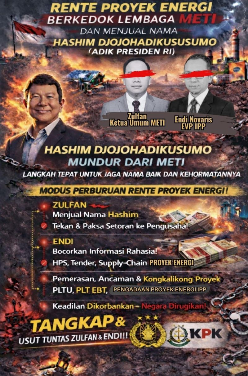 Jakarta – Di tengah derasnya arus transisi energi global yang juga sedang dikejar Indonesia, isu integritas tata kelola proyek energi nasional justru diguncang dugaan praktik rente dan konflik kepentingan. Gerakan Pemuda Energi mengungkap temuan investigatif yang mereka nilai serius dan mengkhawatirkan.