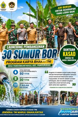 Pemkab Samosir dan TNI Luncurkan Pembangunan 30 Sumur Bor di Pardomuan Nauli